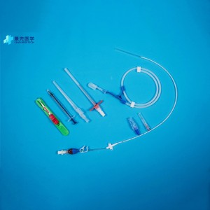 Peripheral central venous catheter set