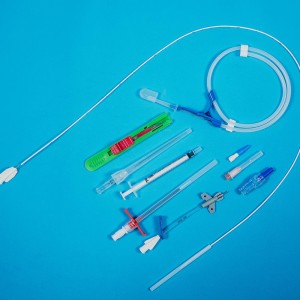 Peripheral central venous catheter set