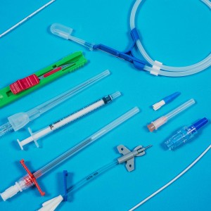 Peripheral central venous catheter set